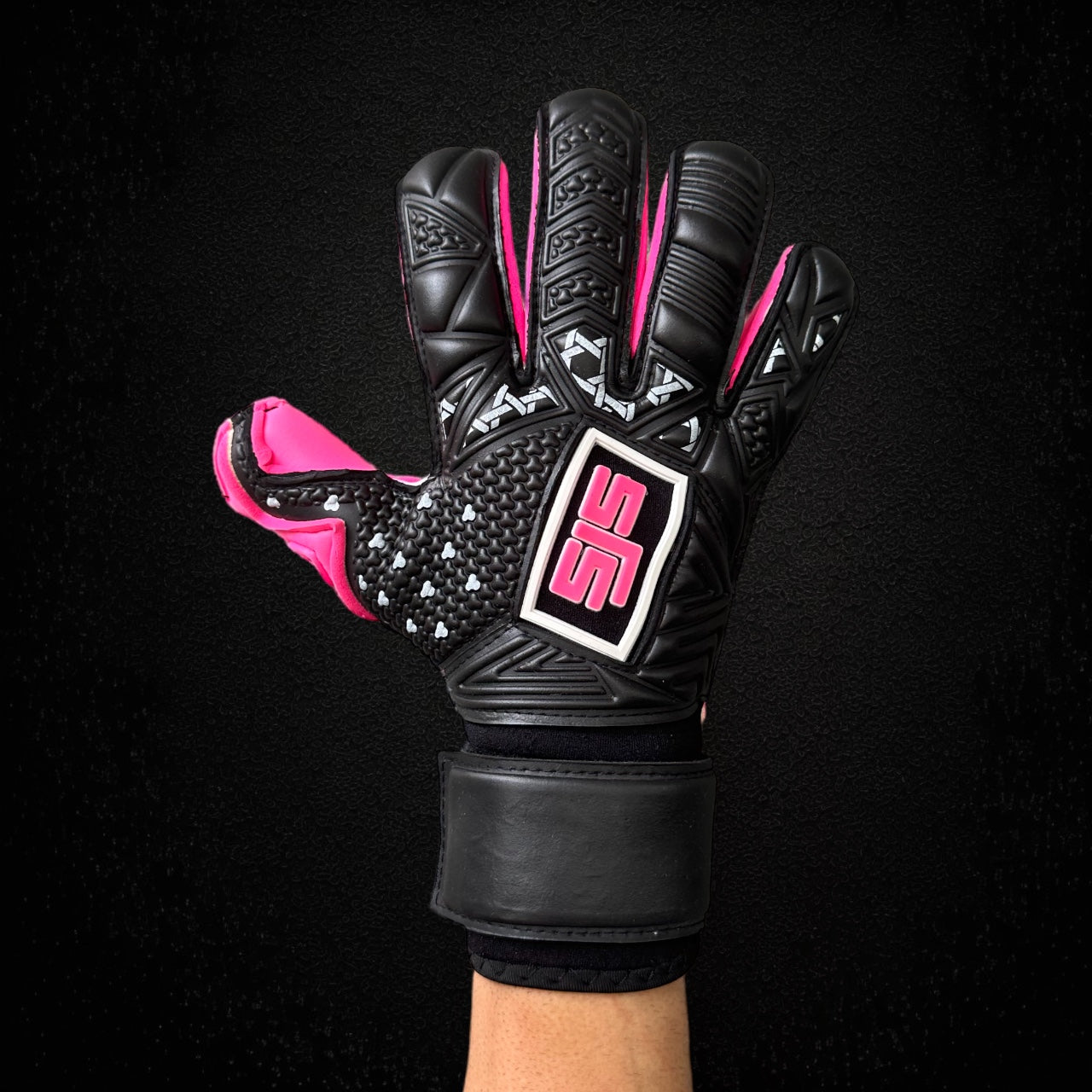 Fuchsia Pink with Jet Black Silica Gels Yoga Wrist Support Gloves